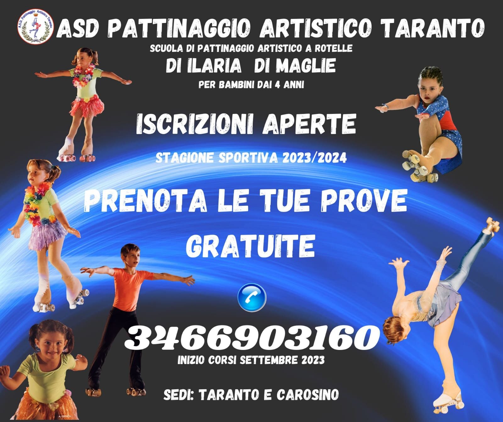 Pattinaggio Artistico Taranto, inizia la stagione 2023/24: iscrizioni aperte!