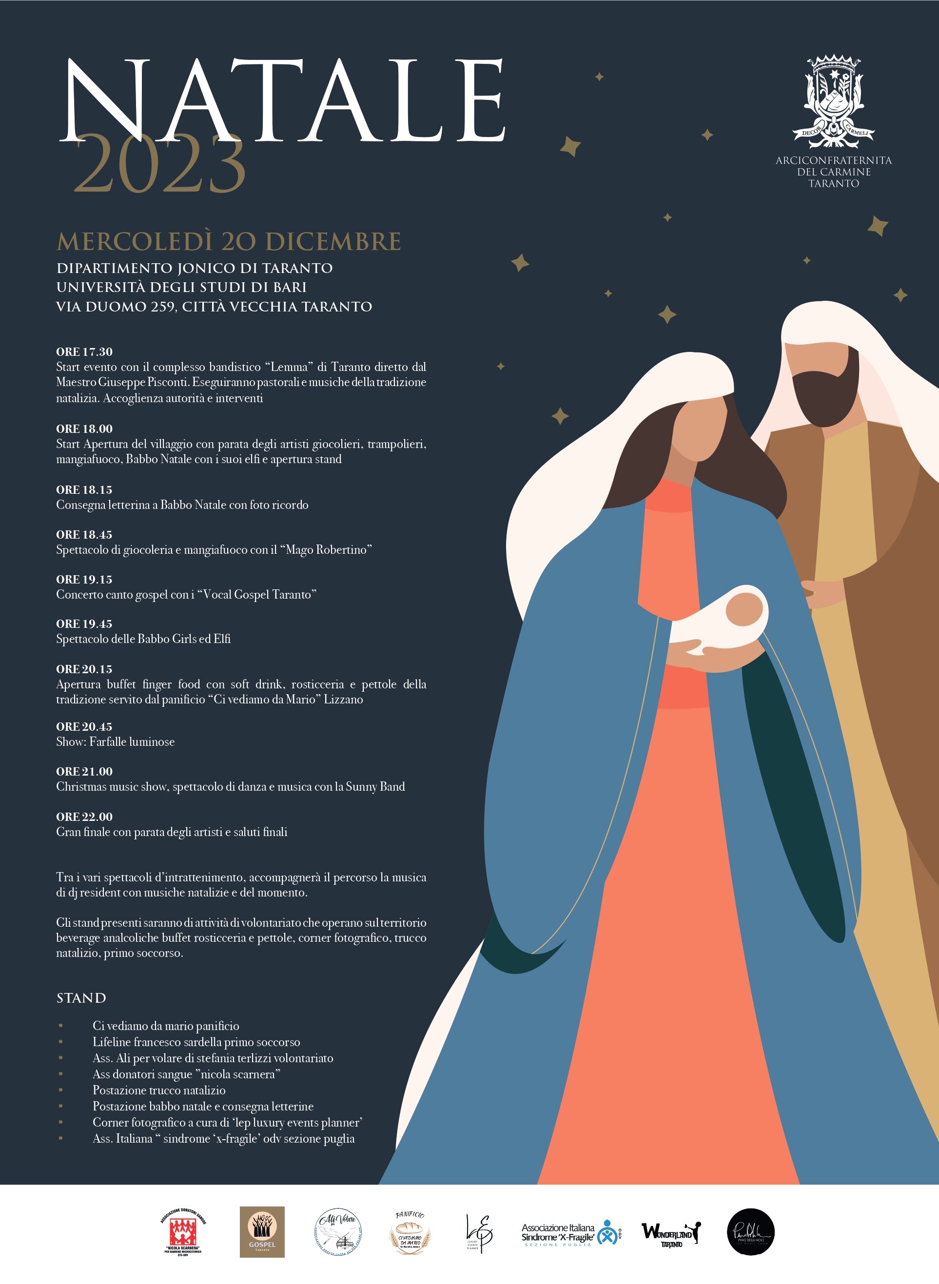 "Carmine in festa", il 20 dicembre la festa di Natale dell'Arciconfraternita del Carmine