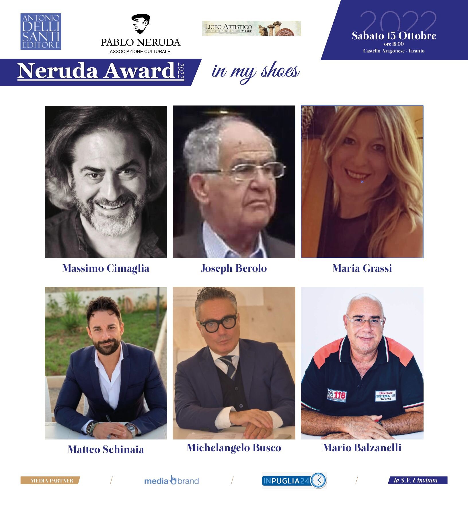 Sabato 15 ottobre la V Edizione del Neruda Award
