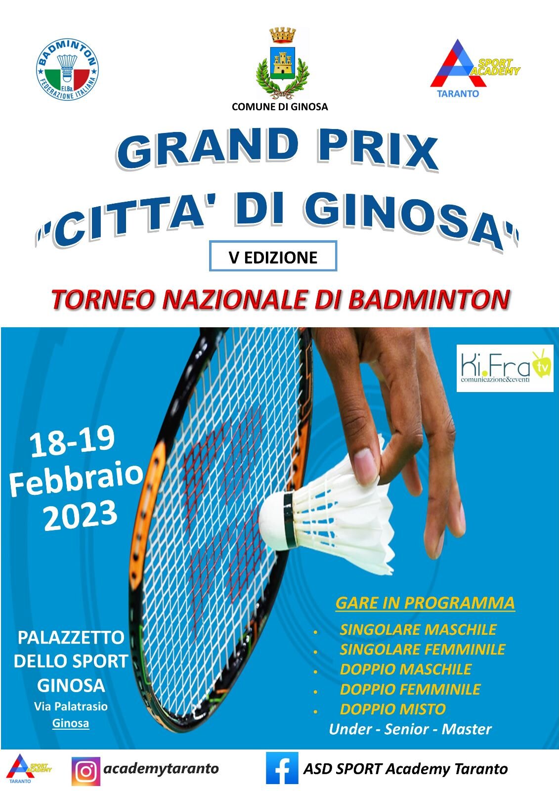 Tutto pronto per la quinta edizione del Torneo Nazionale Gran Prix - Città di Ginosa