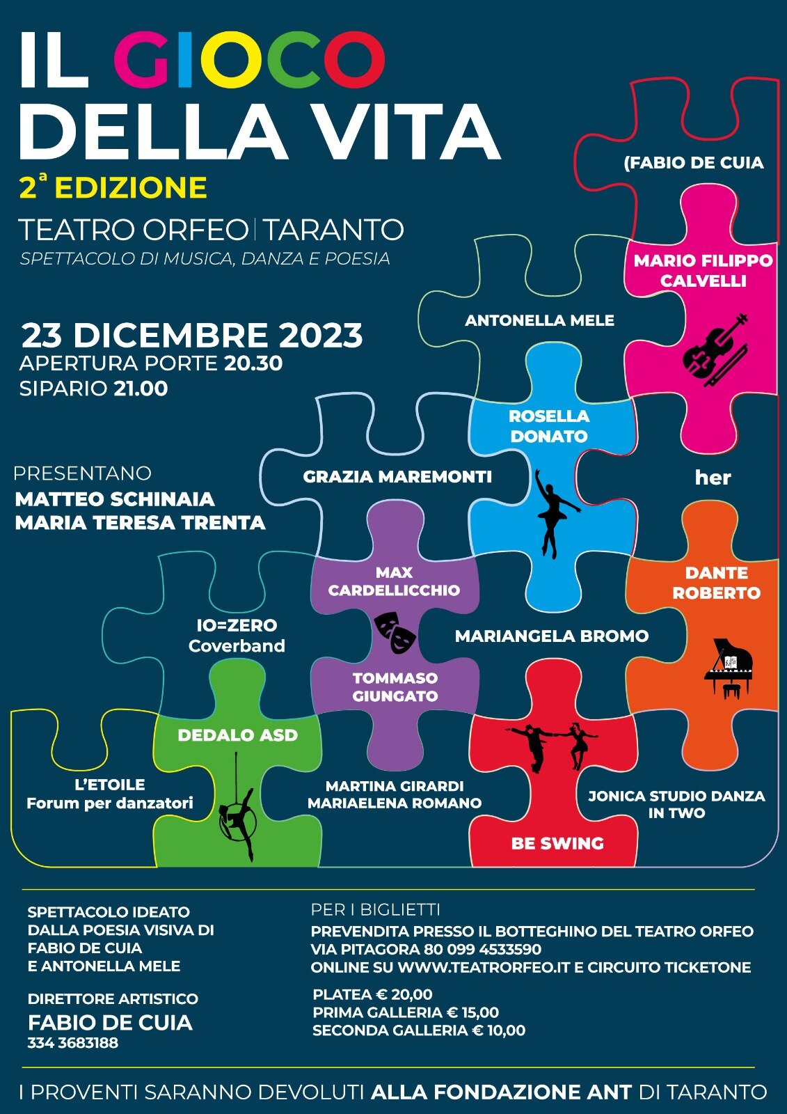 "Il gioco della vita", il 23 dicembre all'"Orfeo" la seconda edizione