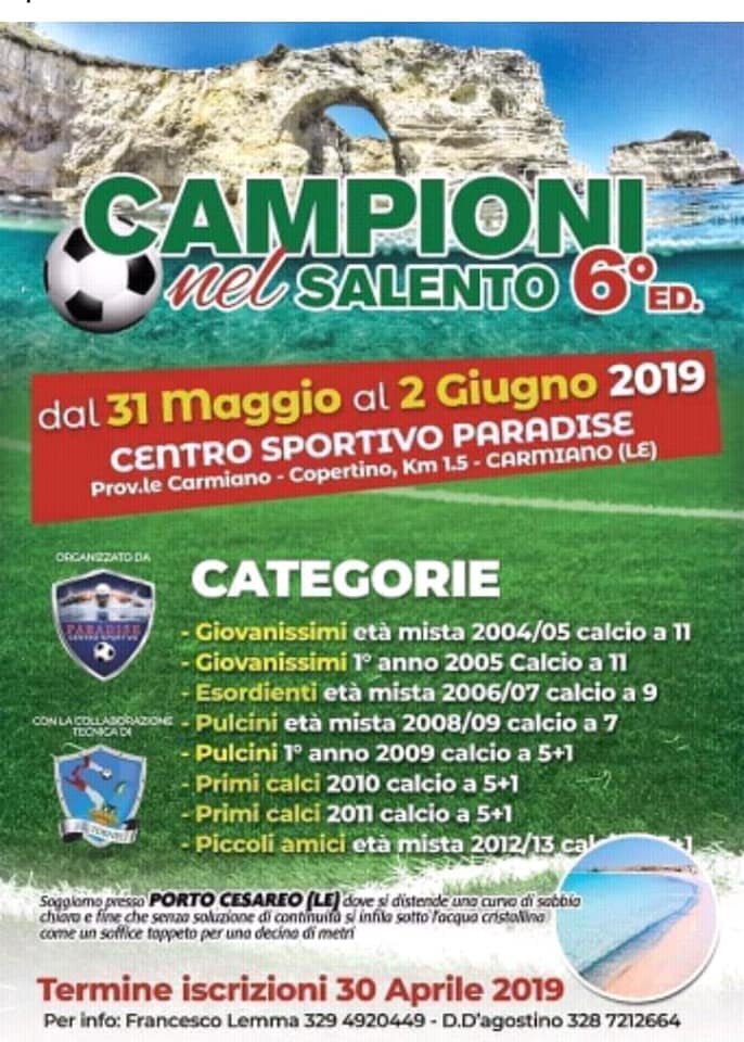 Campioni nel Salento, al via la sesta edizione