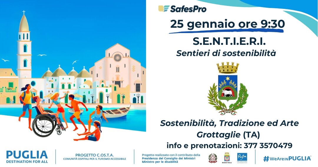Sabato 25 gennaio a Grottaglie "Sentieri di sostenibilità"