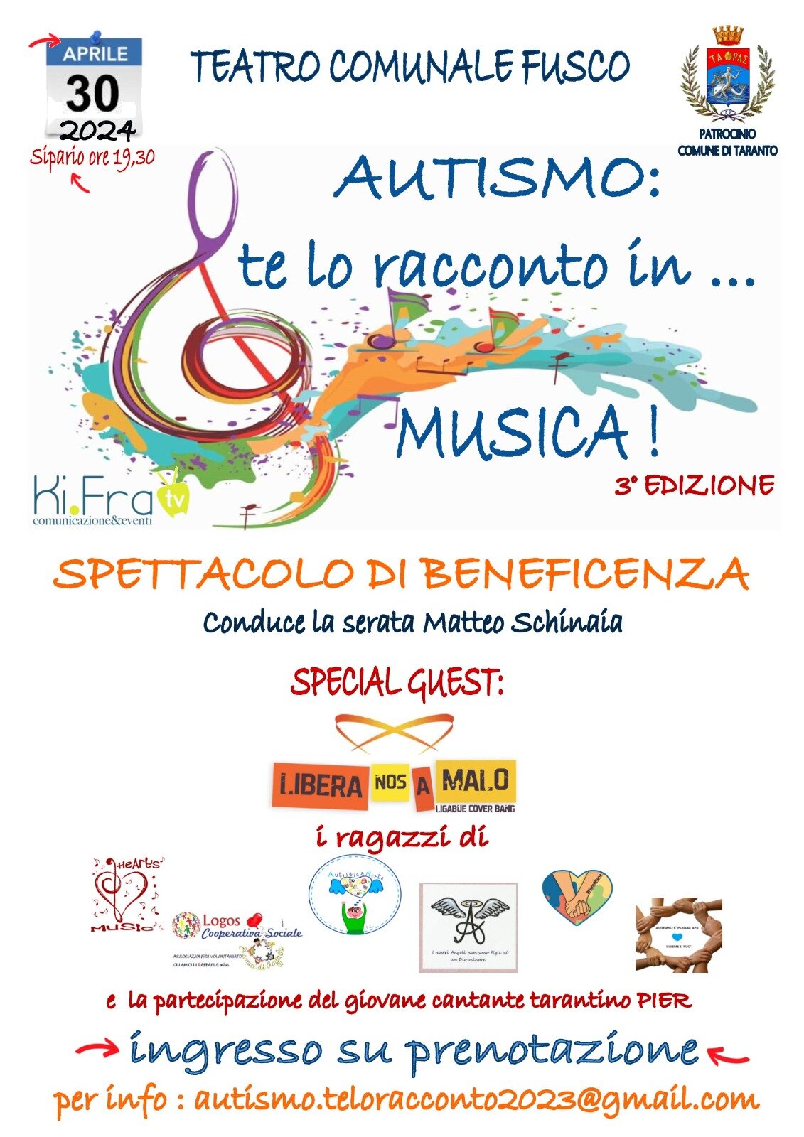 Musica ed inclusione, il 30 aprile la terza edizione di "Autismo: te lo racconto in... musica" Musica ed inclusione, il 30 aprile la terza edizione di "Autismo: te lo racconto in... musica"