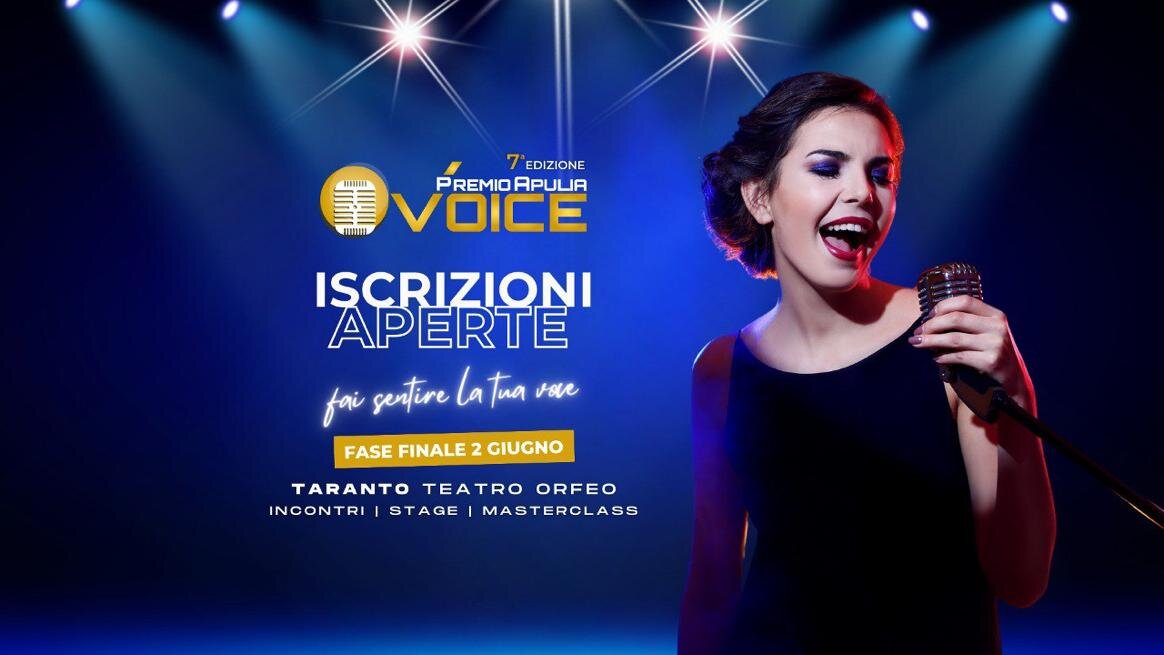 Il 2 giugno la settima edizione del Premio Apulia Voice