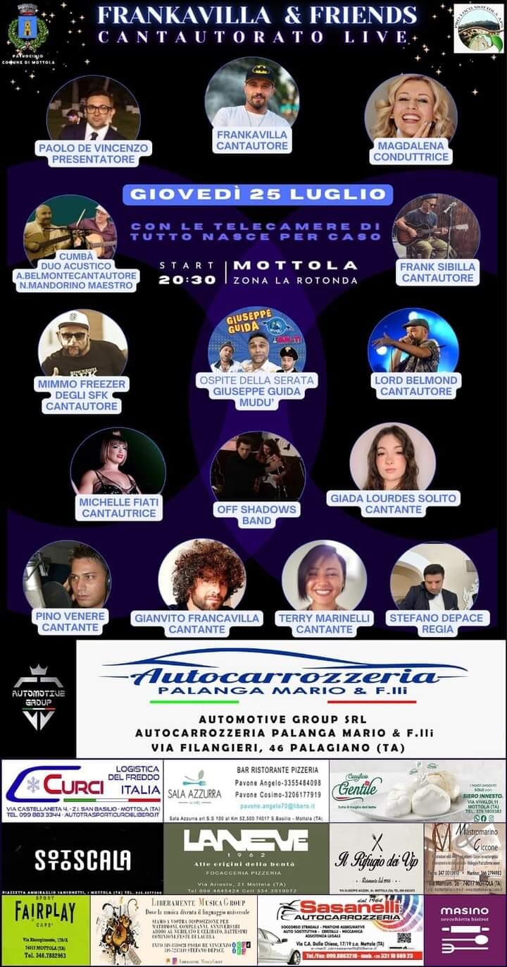 Tutto pronto a Mottola per il Frankavilla & Friends Tutto pronto a Mottola per il Frankavilla & Friends