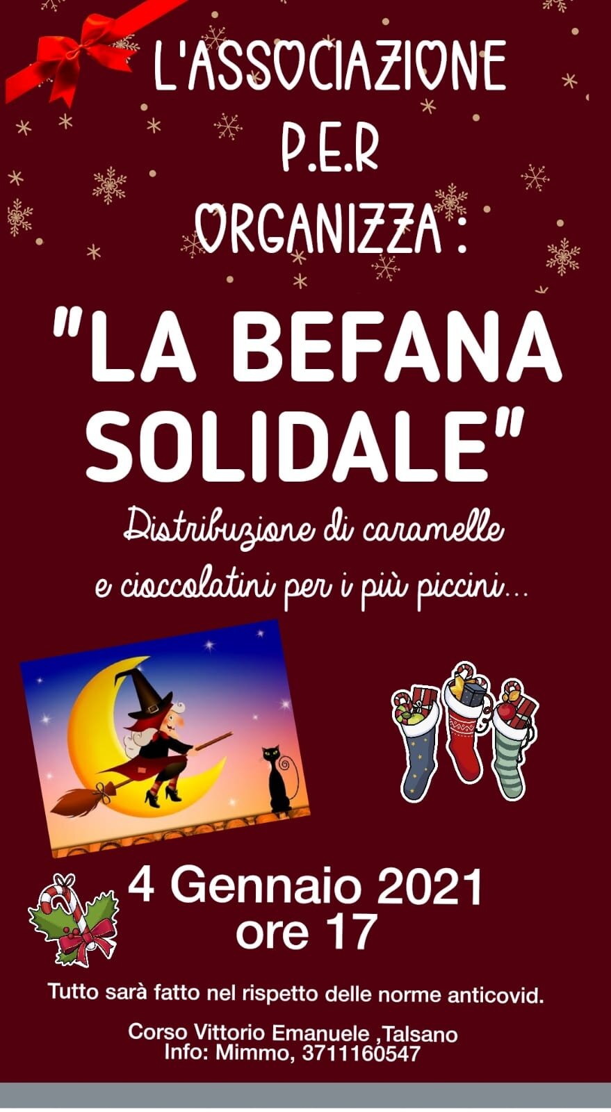 "Befana solidale", l'ultima grande iniziativa dell'Associazione P.E.R. Taranto