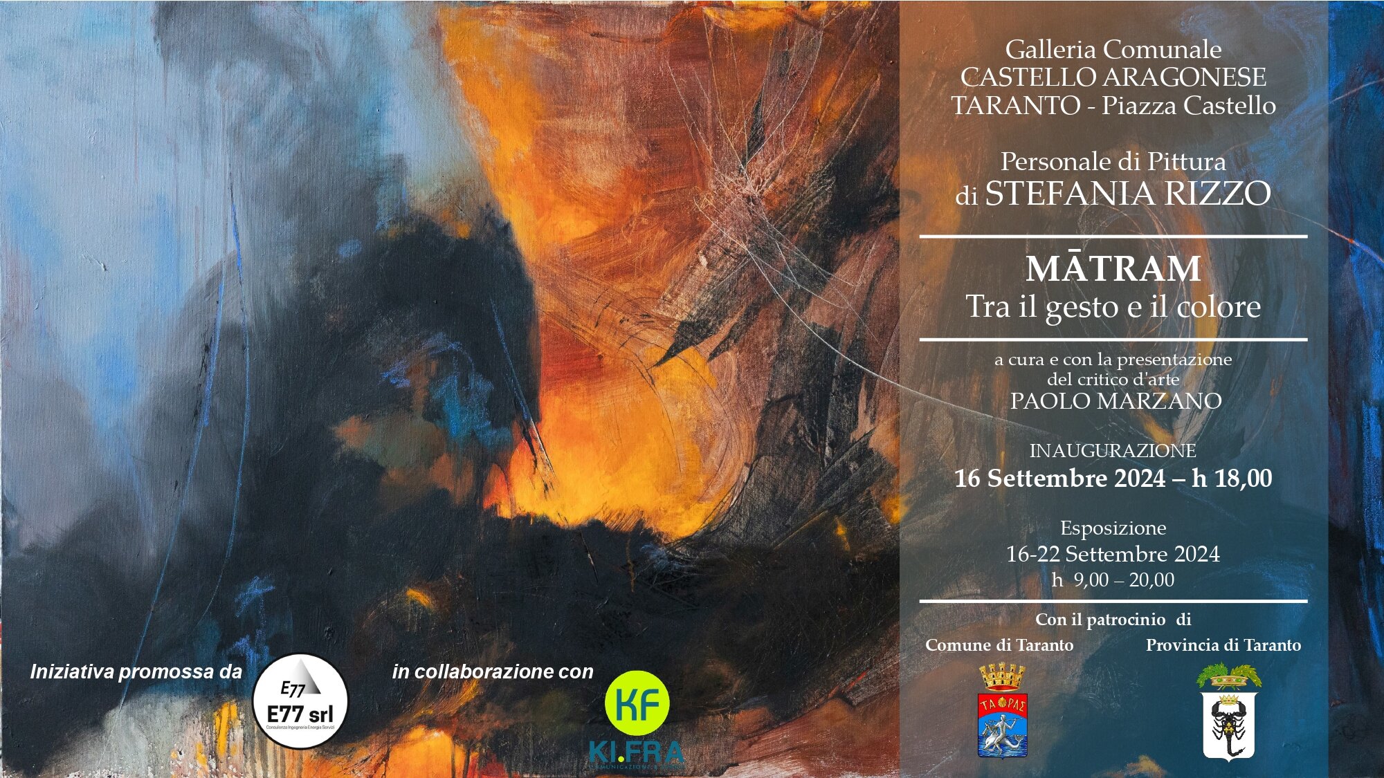 MĀTRAM Tra il gesto e il colore, dal 16 al 22 settembre la personale di pittura di Stefania Rizzo