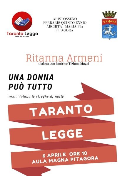 “TARANTO LEGGE” CONTINUA… incontro con la giornalista Ritanna Armeni