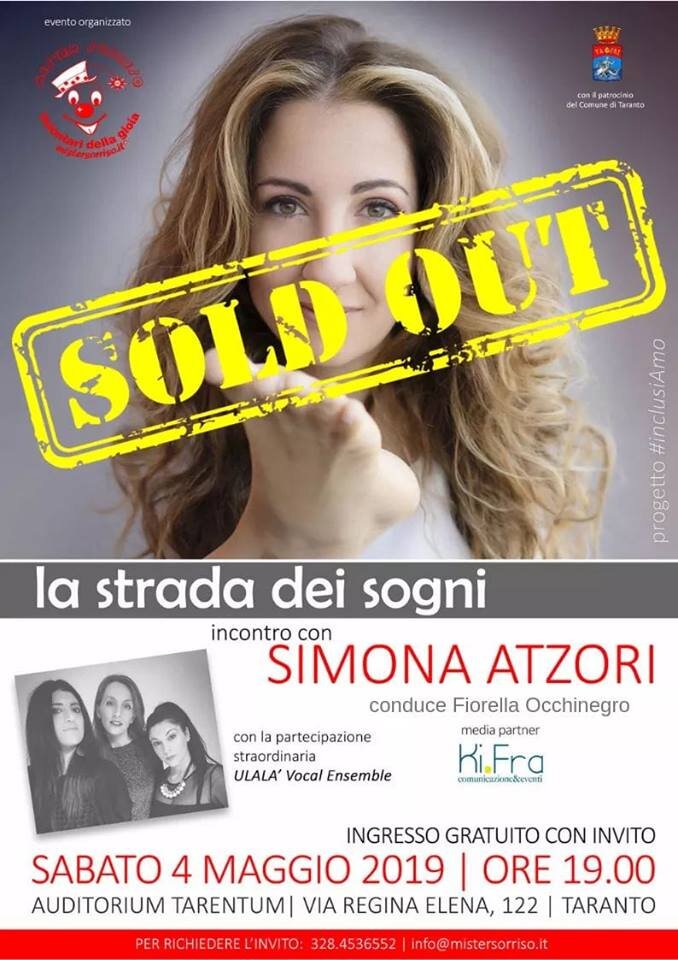 "La strada dei sogni": sold out l'incontro con Simona Atzori all'Auditorium Tarentum