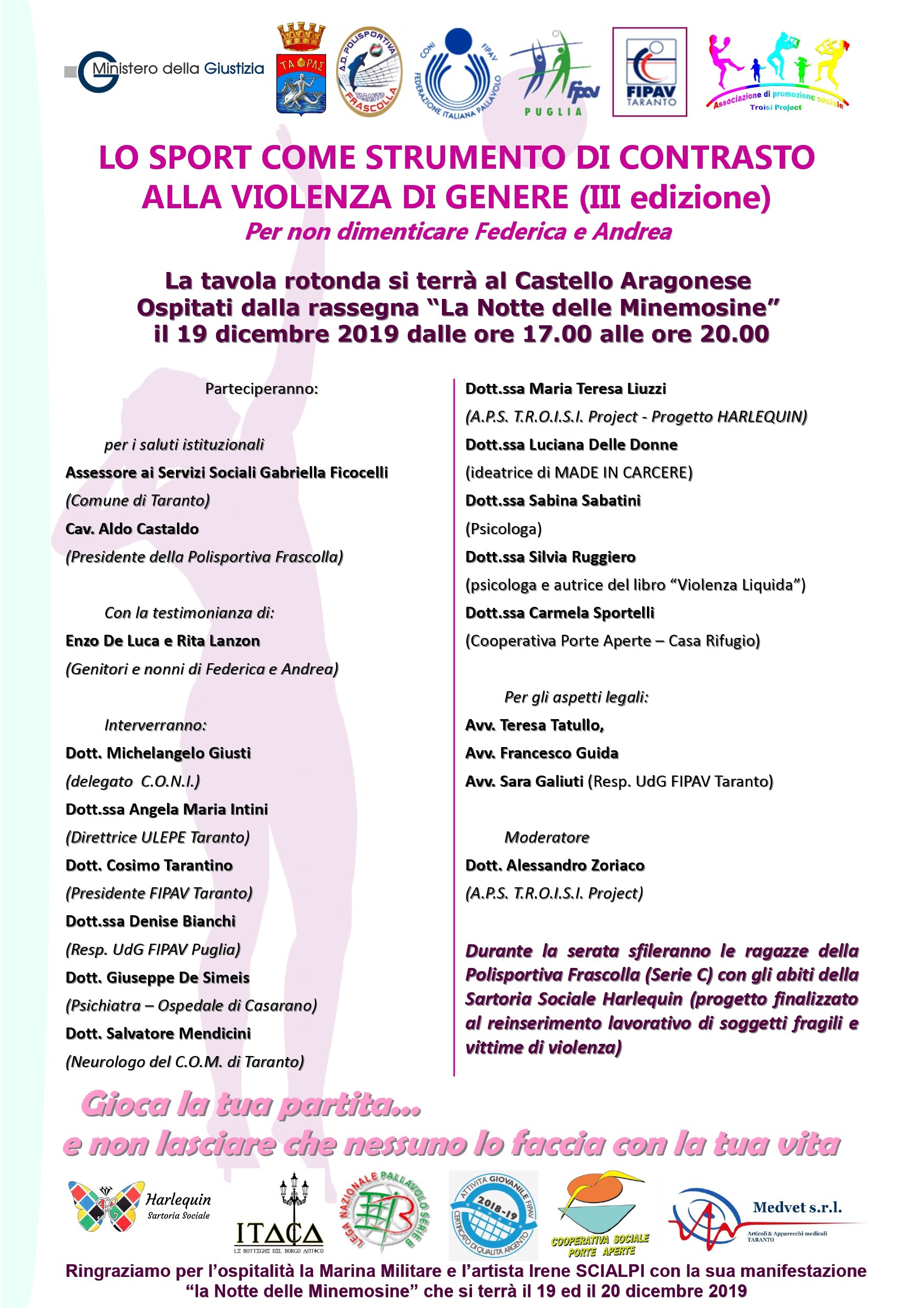 19 dicembre: Lo sport come strumento di contrasto alla violenza di genere 19 dicembre: Lo sport come strumento di contrasto alla violenza di genere