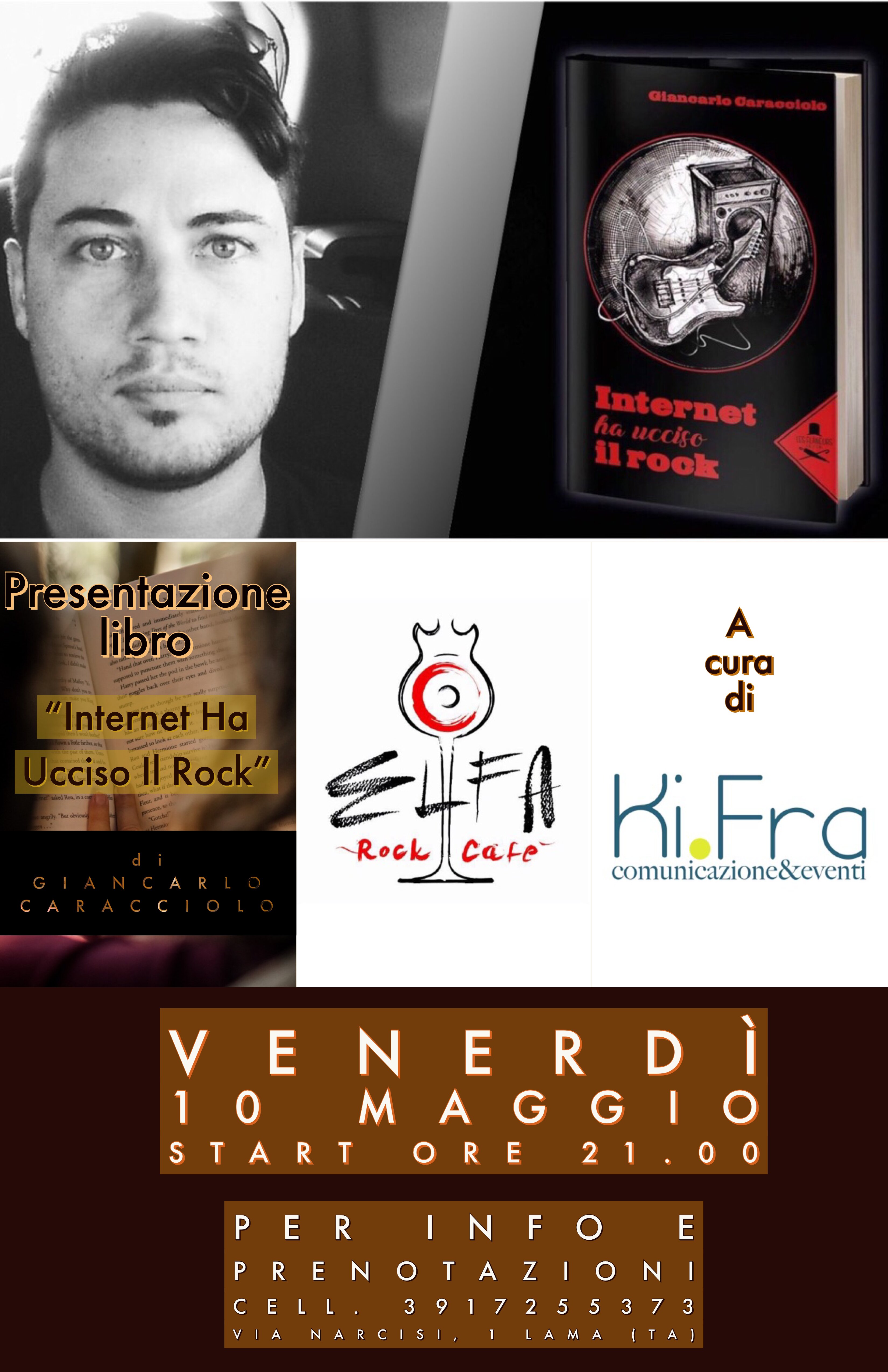 Elfa Rock Cafè di Taranto si presenta il libro: “Internet ha ucciso il rock” di Giancarlo Caracciolo