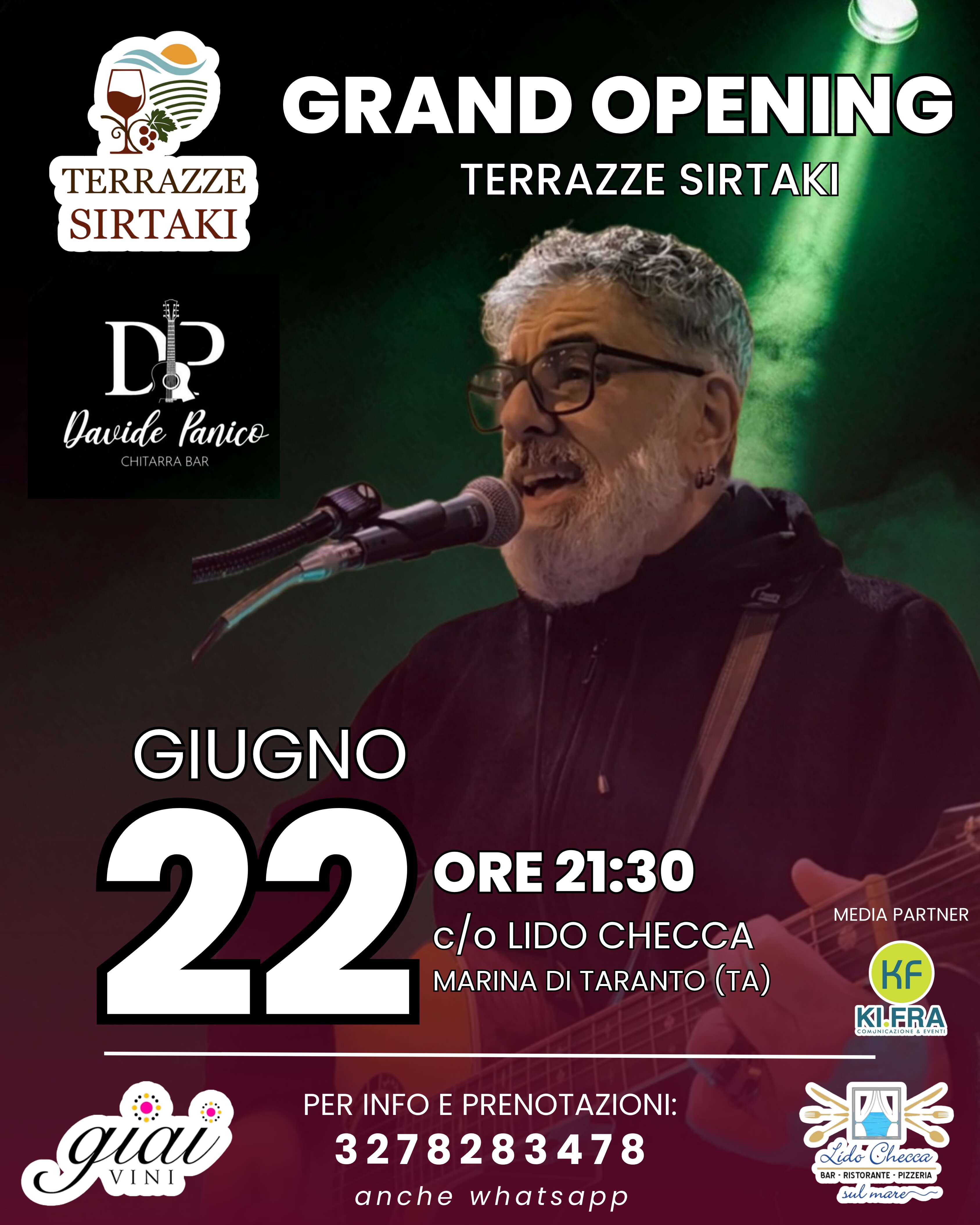 Gran Opening delle nuovissime Terrazze Sirtaki: musica, vino e mare per inaugurare l’estate tarantina