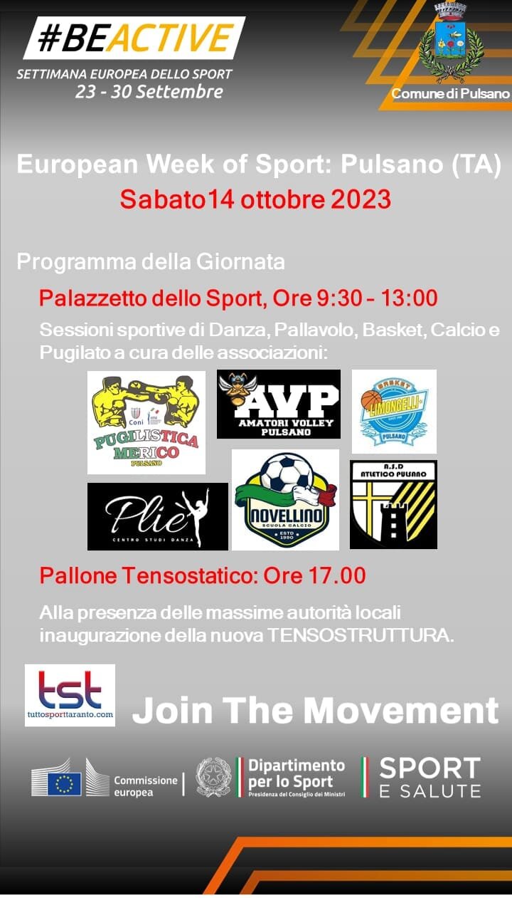 Pulsano protagonista dell'"European Week of Sport 2023"