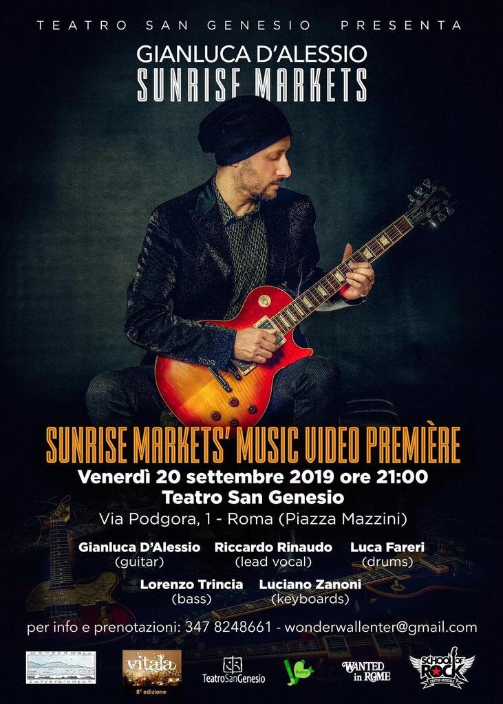 Gianluca D'Alessio, in uscita il video di Sunrise Markets