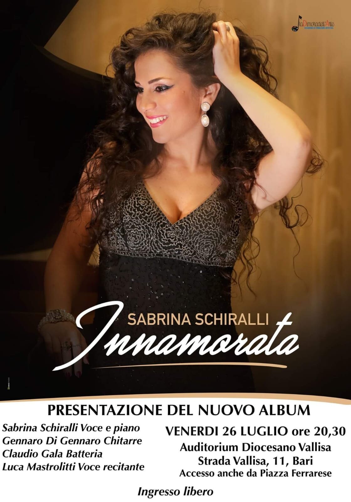 Sabrina Schiralli, presentazione di "Innamorata" il 26 Luglio a Bari