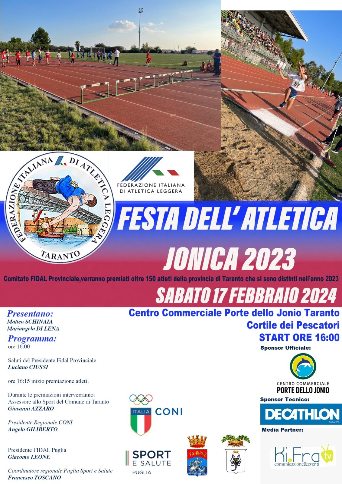 Sabato 17 febbraio la Festa dell'Atletica Jonica 2023