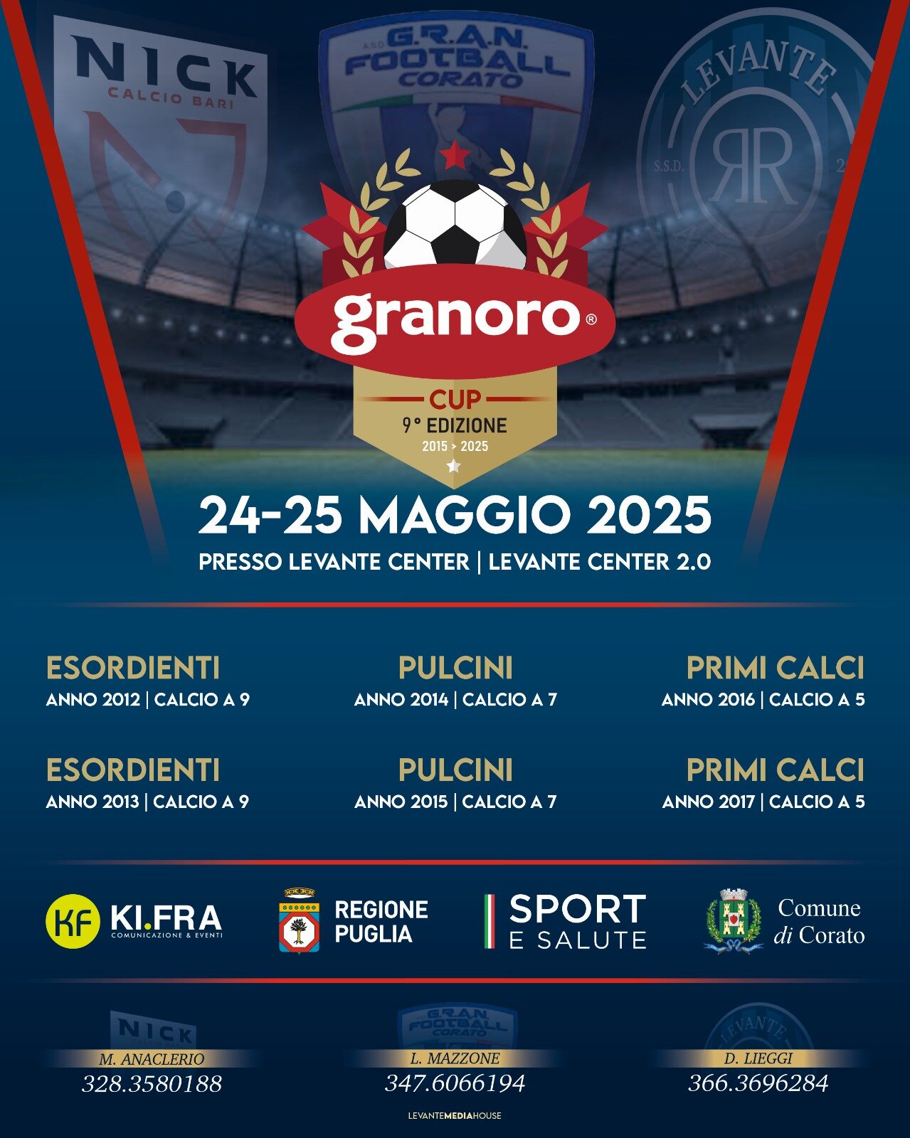 Granoro Cup 2025, è già un trionfo: oltre 100 squadre iscritte per la grande festa del calcio giovanile