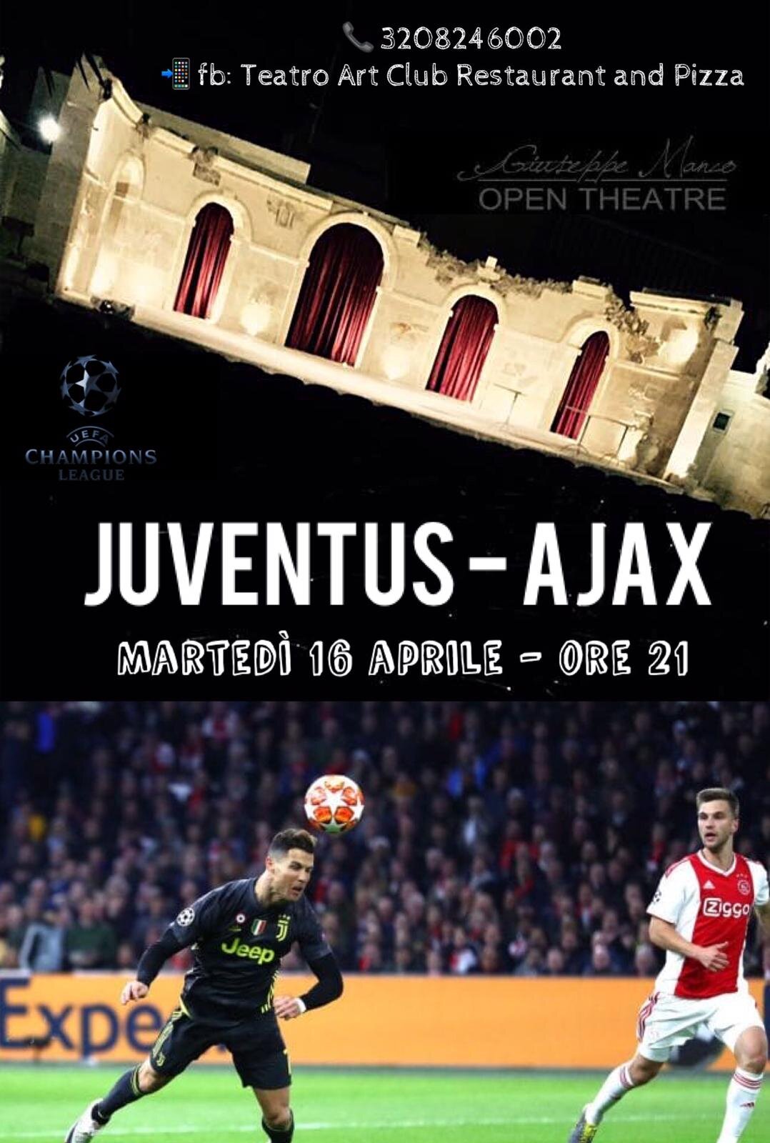 Teatro Art Club Restaurant&Pizza, il posto ideale dove guardare Juventus - Ajax