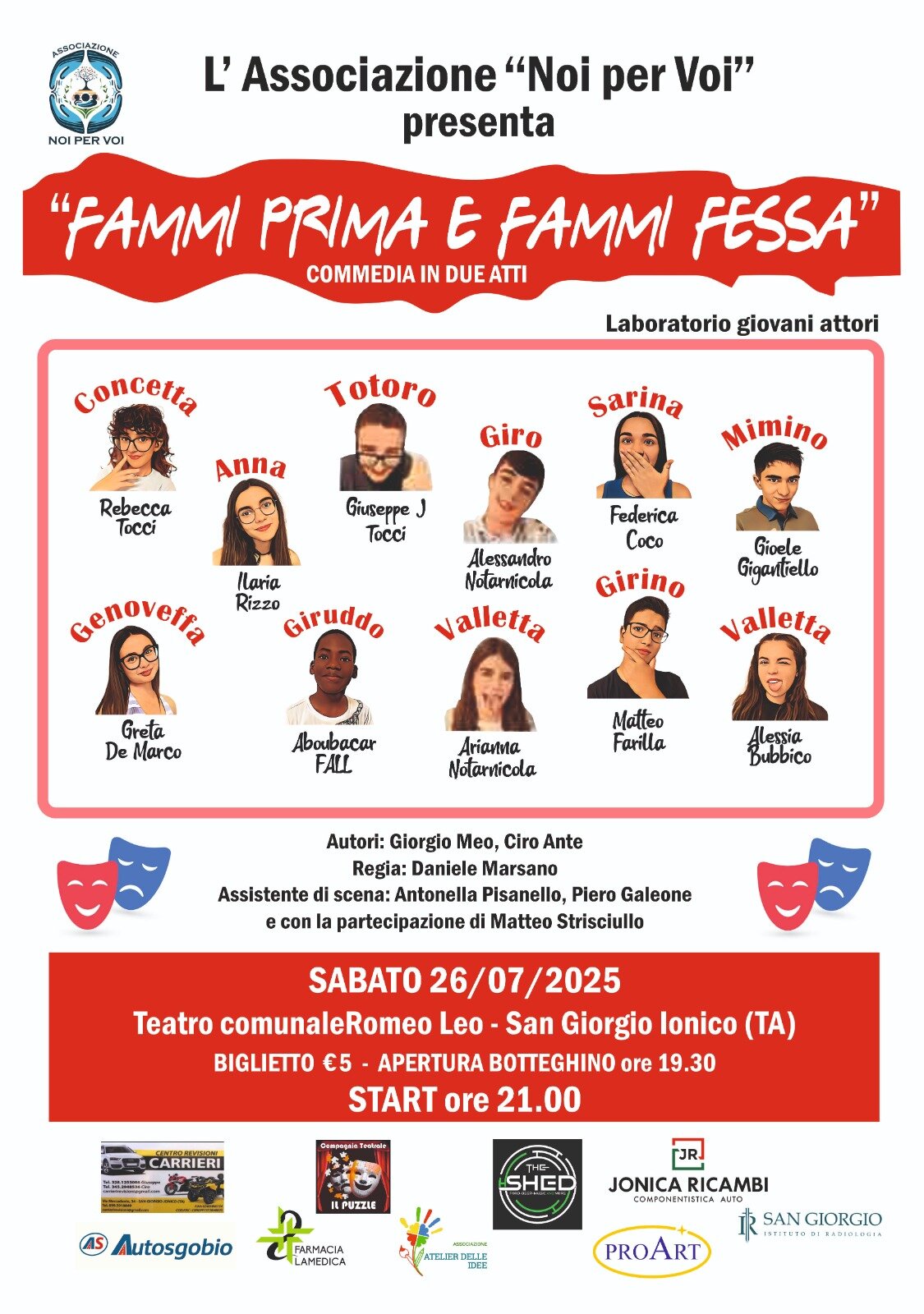 Il teatro come palestra emotiva: i giovani attori in scena con “Fammi prima e fammi fessa”