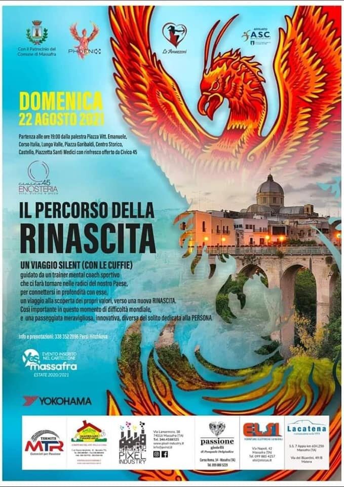 Il 22 agosto a Massafra c'è "Il percorso della rinascita" Il 22 agosto a Massafra c'è "Il percorso della rinascita"