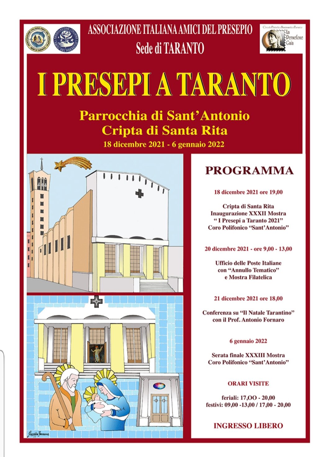 "I Presepi a Taranto" dal 18 dicembre al 6 gennaio alla Parrocchia di Sant'Antonio