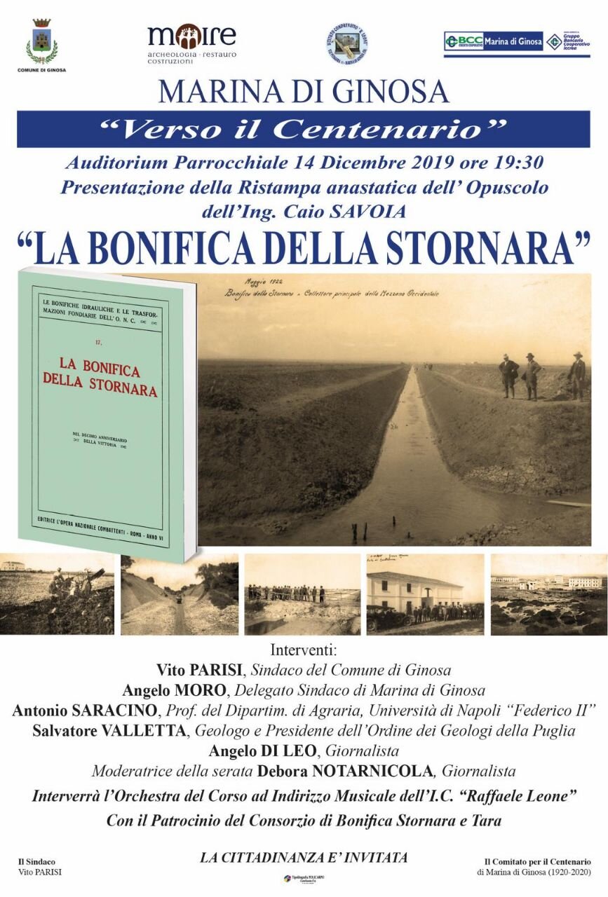 La Bonifica della Stornara - Presentazione ristampa opuscolo La Bonifica della Stornara - Presentazione ristampa opuscolo