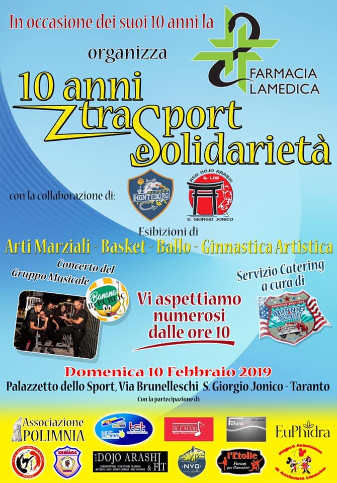 10 febbraio: "10 anni tra sport e solidarietà" a San Giorgio Ionico 10 febbraio: "10 anni tra sport e solidarietà" a San Giorgio Ionico