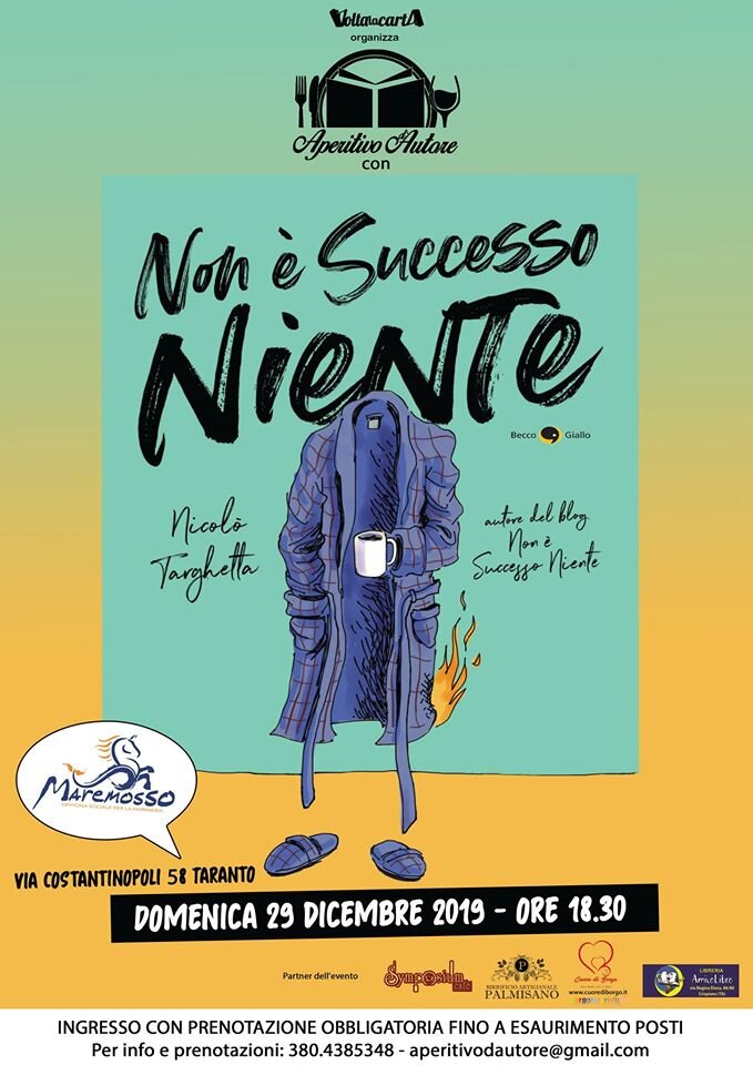 Aperitivo d’Autore, l’ultimo appuntamento dell’anno è con Non è successo niente