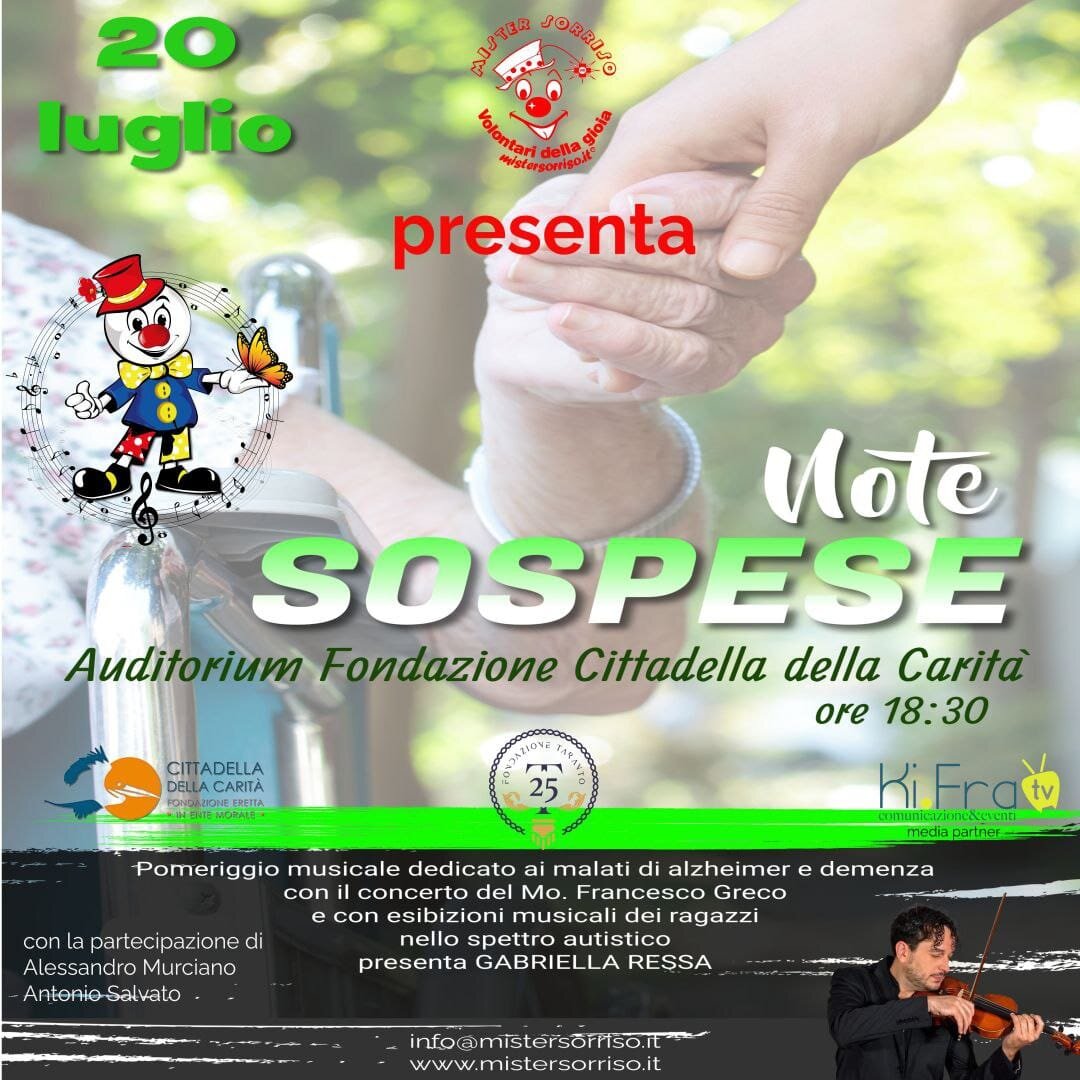 “Note sospese”, il concerto di Mister Sorriso per gli ospiti della RSA L’Ulivo della Cittadella della Carità