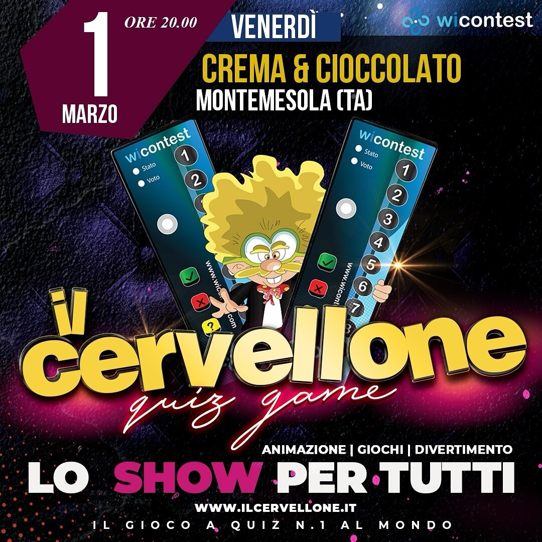 Il 1 marzo tutti al Crema&Cioccolato a Montemesola: torna "Il Cervellone" Il 1 marzo tutti al Crema&Cioccolato a Montemesola: torna "Il Cervellone"