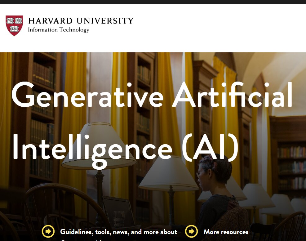 Harvard Guida online all'uso dell'intelligenza artificiale generativa.