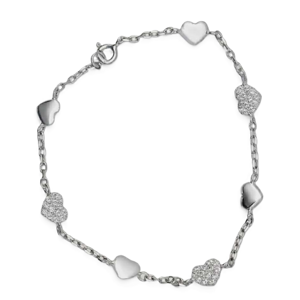 bracciale-con-cuori-lisci-e-con-zirconi