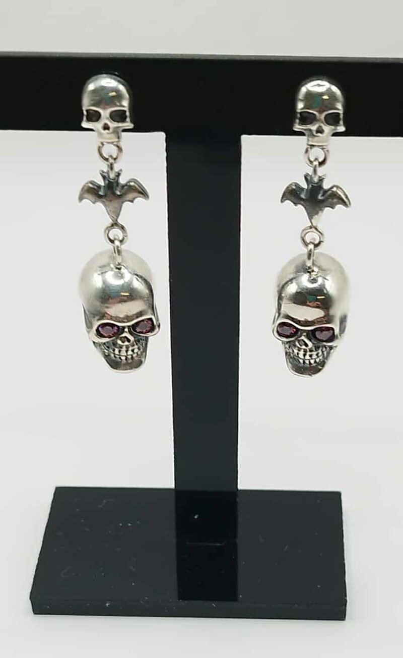 orecchini-teschio-e-pipistrello