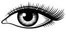 occhio stilizzato bianco trasparente
