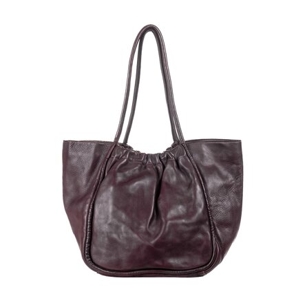 Borsa donna LA VITA FIRENZE in pelle color burgundi con dalla forma tondeggiante in stile vintage realizzata a Firenze da artigiani.