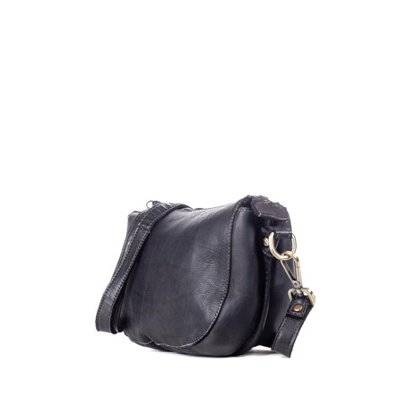 Borsa donna LA VITA FIRENZE in pelle vegetale color nero con tracolla realizzata da artigiani a Firenze.