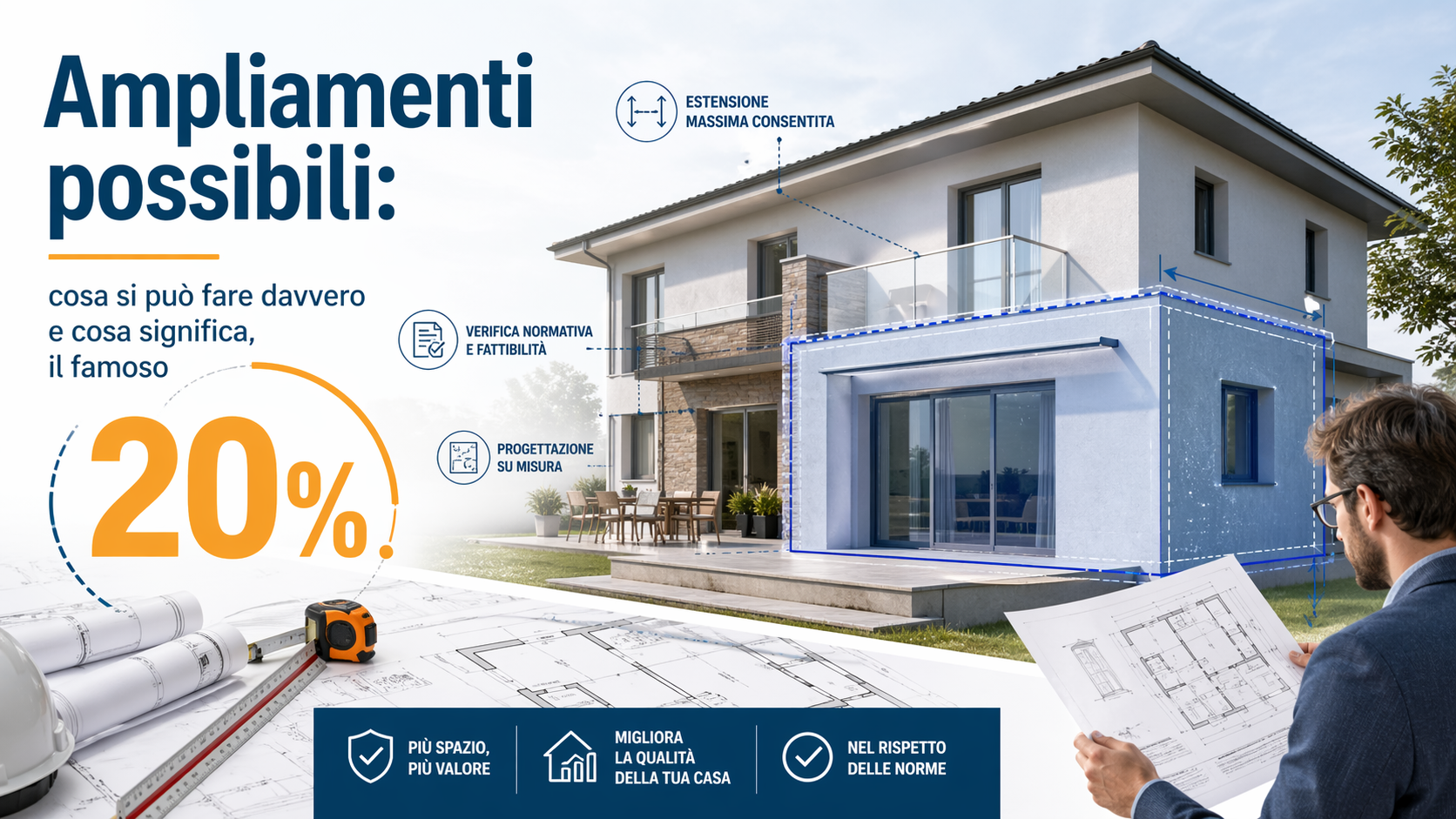 Ampliamenti possibili: cosa si pu&ograve; fare davvero e cosa significa, il famoso 20%
