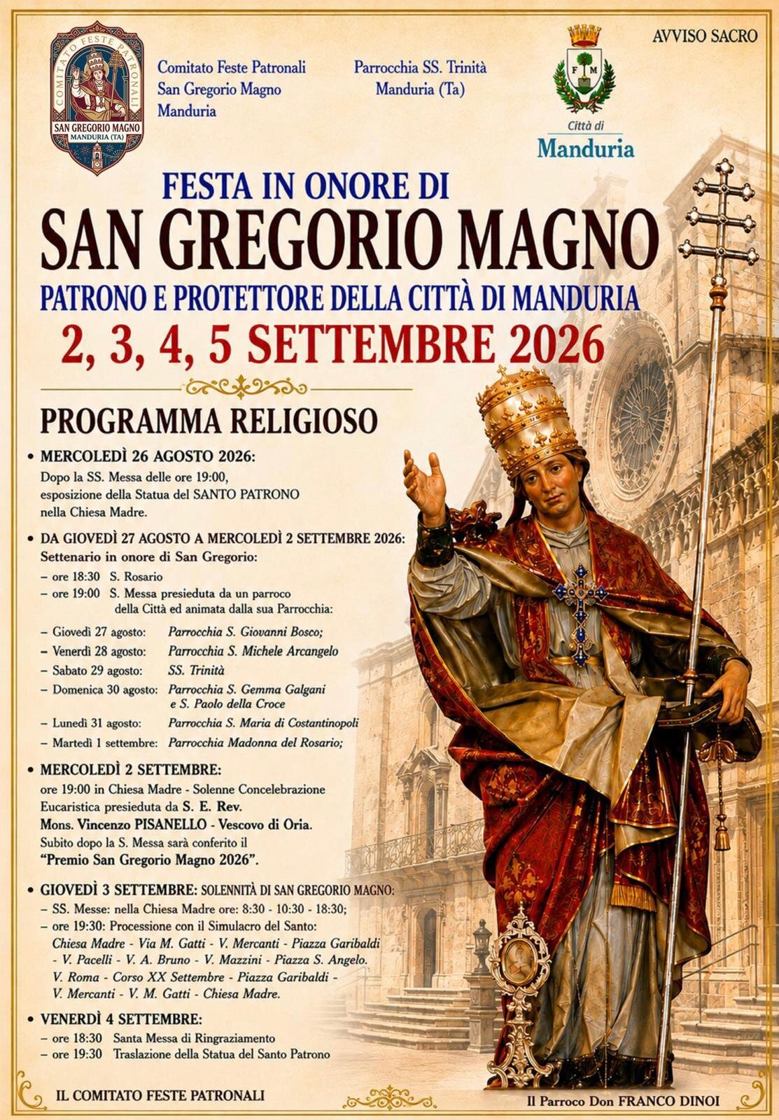PROGRAMMA RELIGIOSO - FESTA PATRONALE 2026