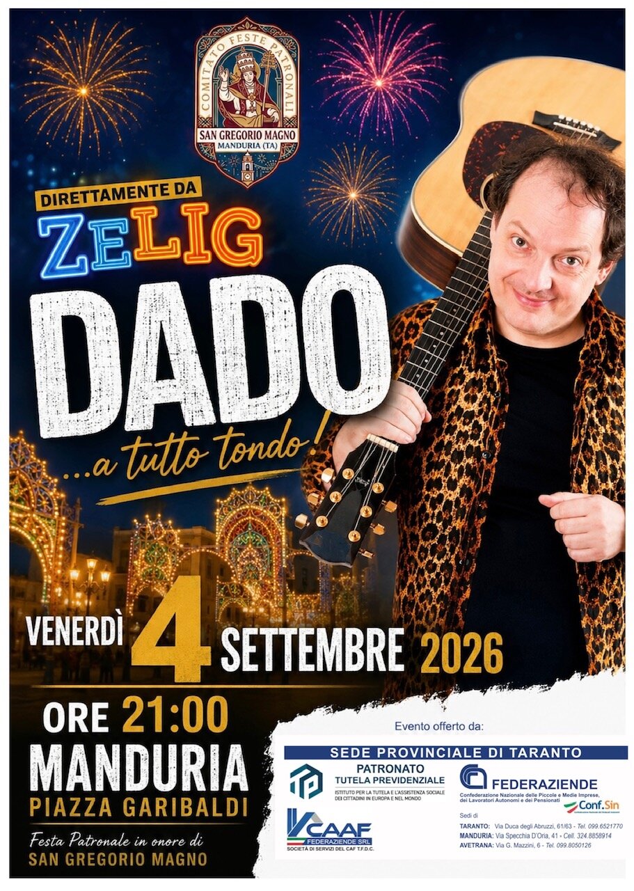 4 Settembre 2026: Direttamente da ZELIG: DADO ...a tutto tondo!