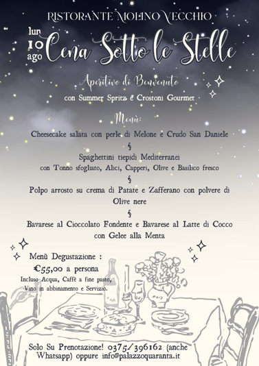 cena sotto le stelle