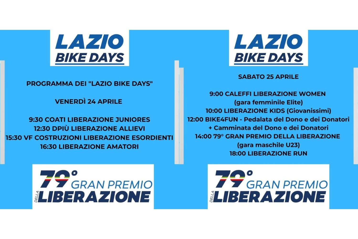 Da uno Stella che torna in gara alle... stelle future: Lazio Bike Days (GP Liberazione + Bike4Fun) il programma completo