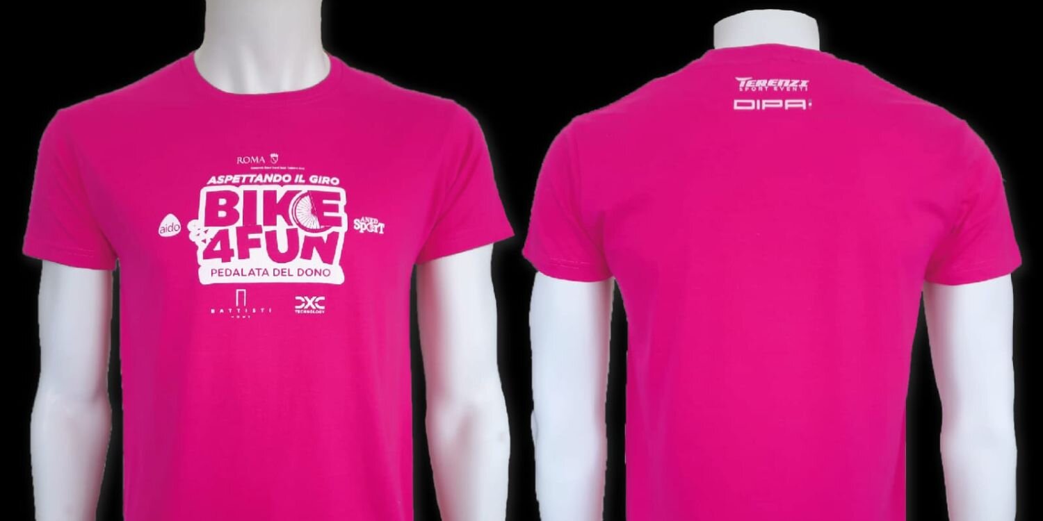 Ecco la maglia, ovviamente rosa, della Bike 4 Fun di domenica 23