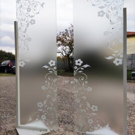 FLOREALE decoro sabbiato su satinato con murrine