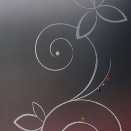 FANTASIA decoro sabbiato su satinato con murrine