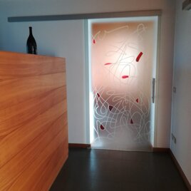 ASTRATTO decoro sabbiato su satinato con colore