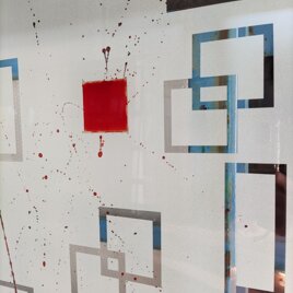 QUADRATI decoro quadrati trasparenti su sfondo sabbiato con colore