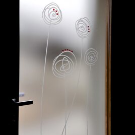 ROSE MODERNE decoro sabbiato su satinato con murrine