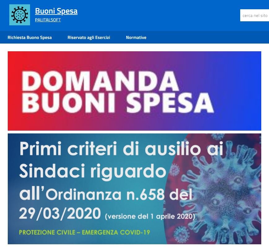 DOMANDA "BUONI SPESA" PER EMERGENZA COVID-19