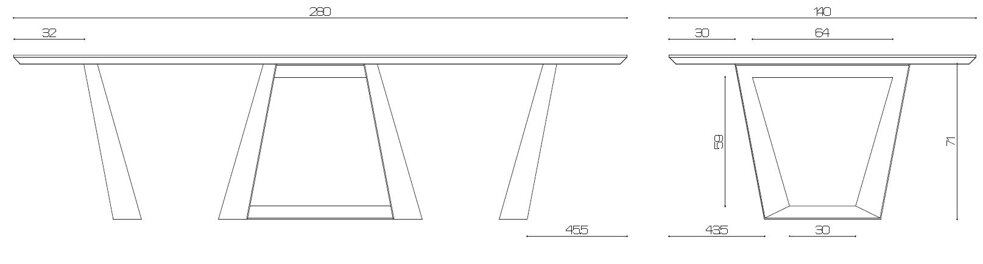 Disegni tecni del tavolo Forma